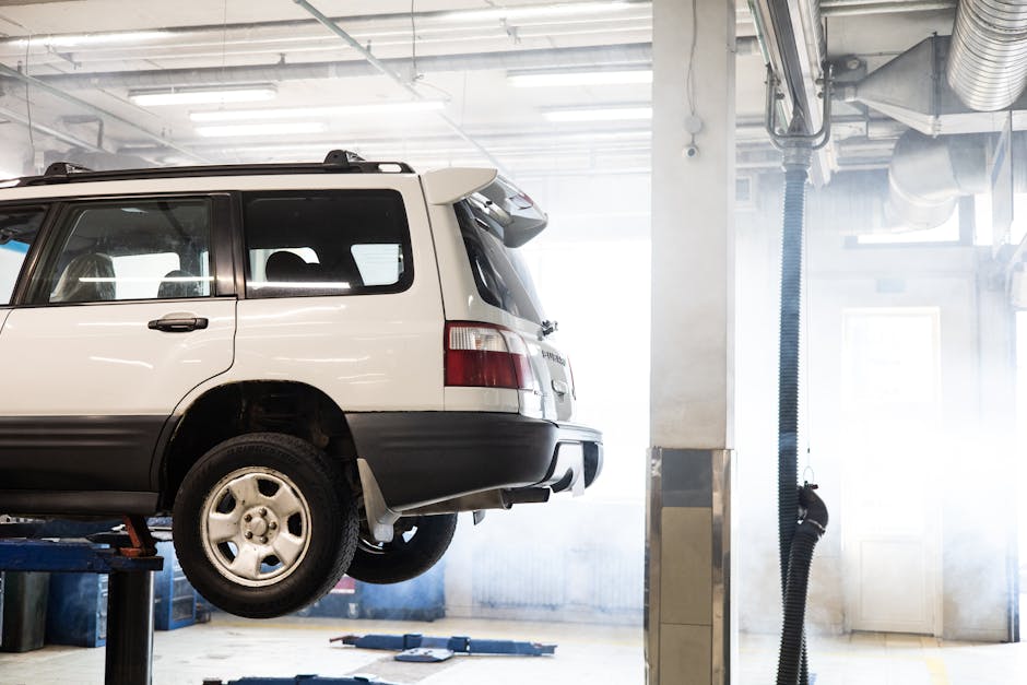 Backend car lift maintenance garage